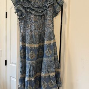 Sea New York Floral Blue and Gray Dress